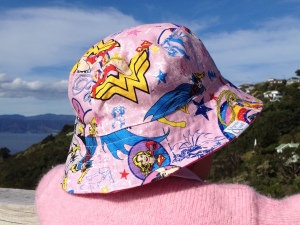 Wonder Woman, Batgirl, and Supergirl hat from Wellington